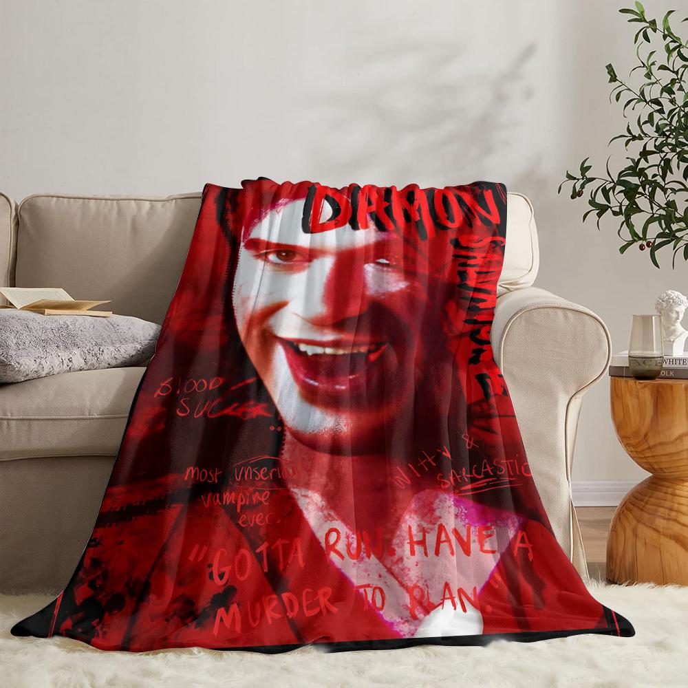 GUOYU Blanket Ddamon Salvatore Throw Soft Flannel Throw Summer Blanket Lightweight Cozy Nap Blanket for Sofa Bed Travel