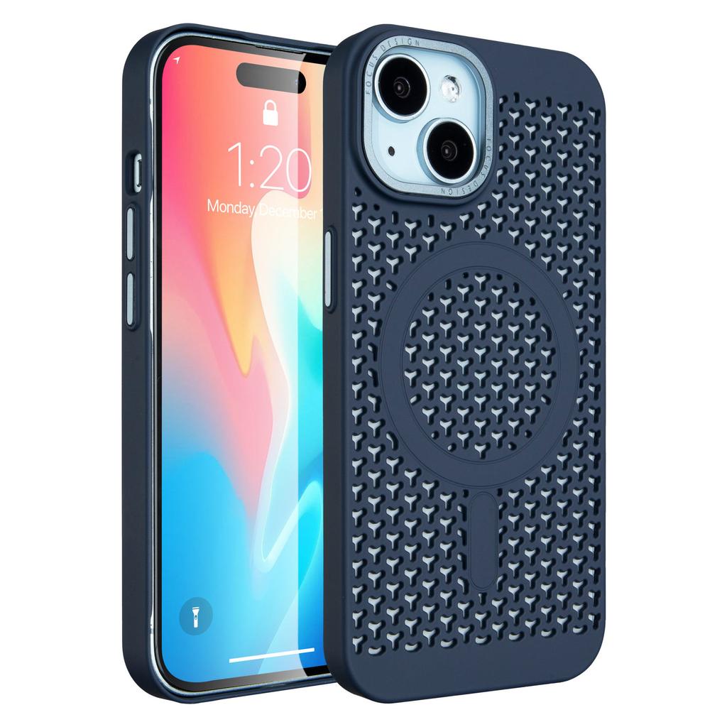 For Apple 15pro Magnetic Case for IPhone Hollow Heat Dissipation Anti-fall Mobile Phone Protective Cover Magnetic Heat Dissipation