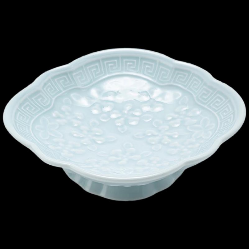 High-Footed Chinese Ceramic Snack Plate
