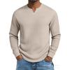Fall Long-sleeved V-neck Casual Shirt for Men with A Fitted Design