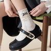 Early Autumn Polka Dot Bow Socks Medium Tube Socks Ballet Lace Medium Tube Socks