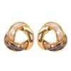 Elegant French Chic Stud Earrings With Natural Abalone Shell Inlay Zinc Alloy Geometric Design Women
