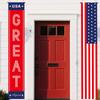 Patriotic Hanging Door Banner Set with Star and Stripe Design for Indoor Outdoor Entrance Decor 30x180cm Durable Material
