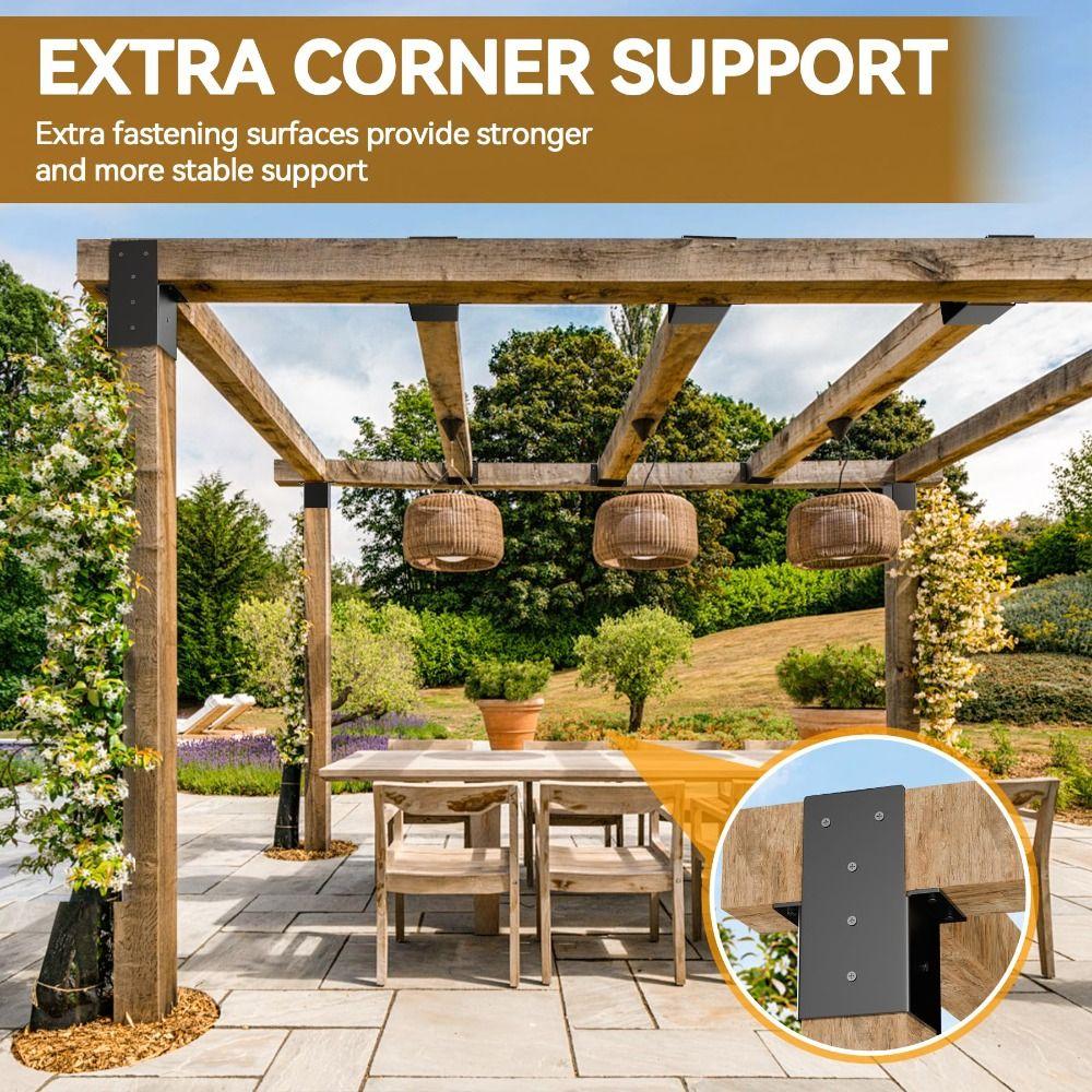 Metal Deck Railing Connector Wall Mounted Fashionable Metal Bracket Pergola Accessories  Outdoor