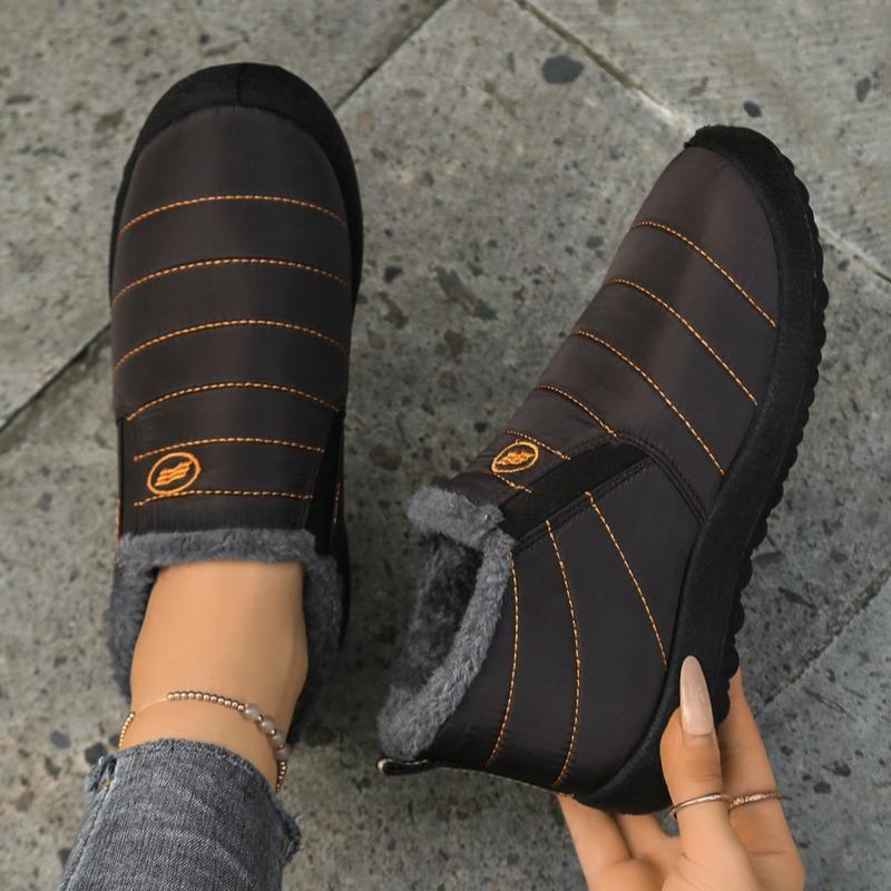 Women's Cotton Shoes, Large-sized Snow Boots, One-foot Fleece Cotton Boots, Cold-proof and Warm Women's Ankle Boots