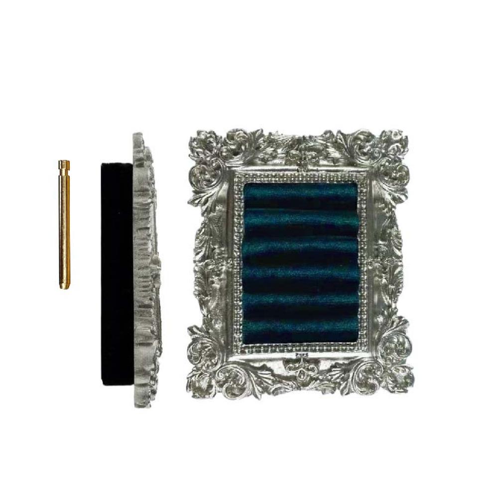 

Baroque Design Ring Display Stand Mini Jewelry Storage Organizer Velvet Earring Tray Show Case зелёный