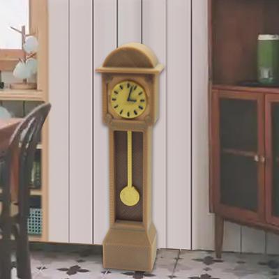 Miniature Dollhouse Floor Clock Toy Model 1/12 Scale Grandfather Retro Classic