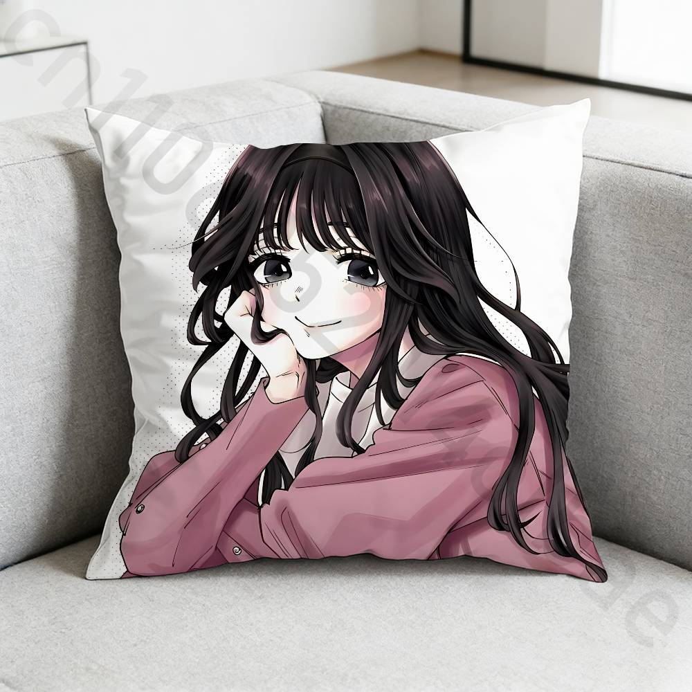 Waguri Anime Kaoruko Pillow Case Sofa Living Room Bedroom Headboard Backrest Cushion Square Cushion Nap Time