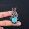 Copper Turquoise Gemstone Pure Copper Wire Wrapped Handmade Pendant Jewelry