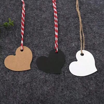 100/50Pcs Kraft Paper Heart Tags with Hole Valentine's Day Wedding Anniversary Gift Embellishment Party Room Decoration