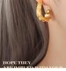 Simple Lightweight Non-fading Geometric Stud Earrings Plated with Real Gold, Fashionable Titanium Steel Jewelry for Women