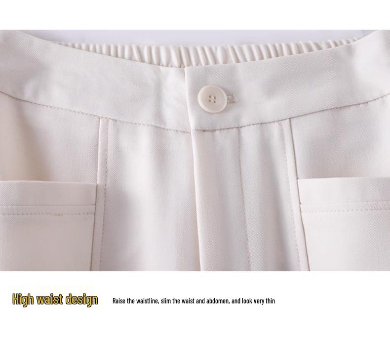 Women's Purple Elastic High Waist Wide-Leg Pants - Autumn 2025 Slimming, Casual, Loose, Drapey Style.