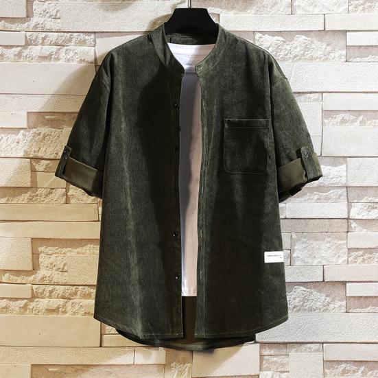 Men Top Fabulous Short Sleeve Wear Resistant Shirt Top Casual Men Single-breasted Shirt Top Button Up Shirt for Men