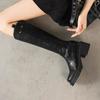 Krazing Pot Microfiber Winter Round Toe Modern Platform Size 33 Knee Boots Size 43 Thick Bottom Women Fashion Thigh High Boots