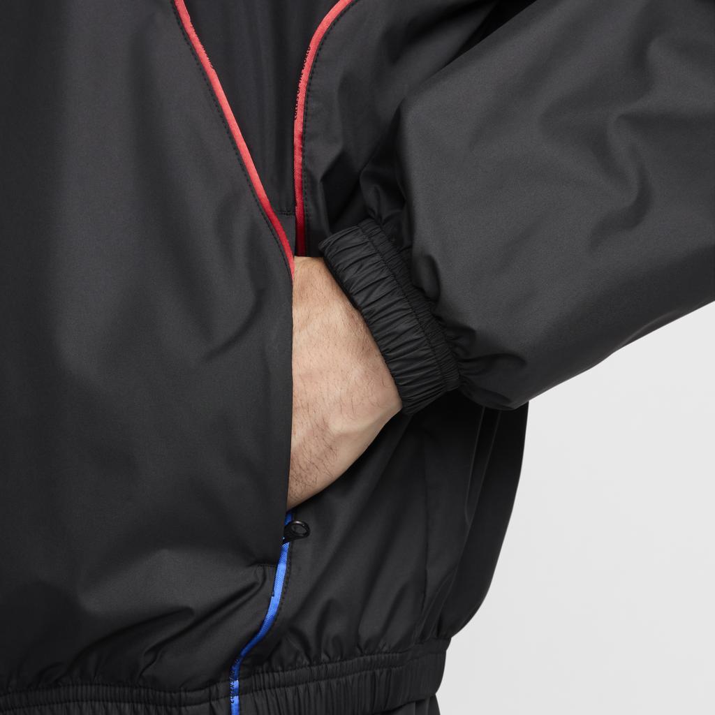 Nike FC Barcelona Serie Mode Logo Langarm Reißverschlussjacke Herren Jacke Schwarz FQ7793-010