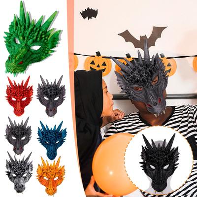 4D Dragon Mask Half Face Mask ,Halloween Costume Party Cosplay Party Decoration