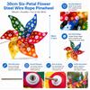 3D Flower Colorful Windmill String Mounted Bird Repeller Spinning Outdoor Pinwheel  Garden Yard
