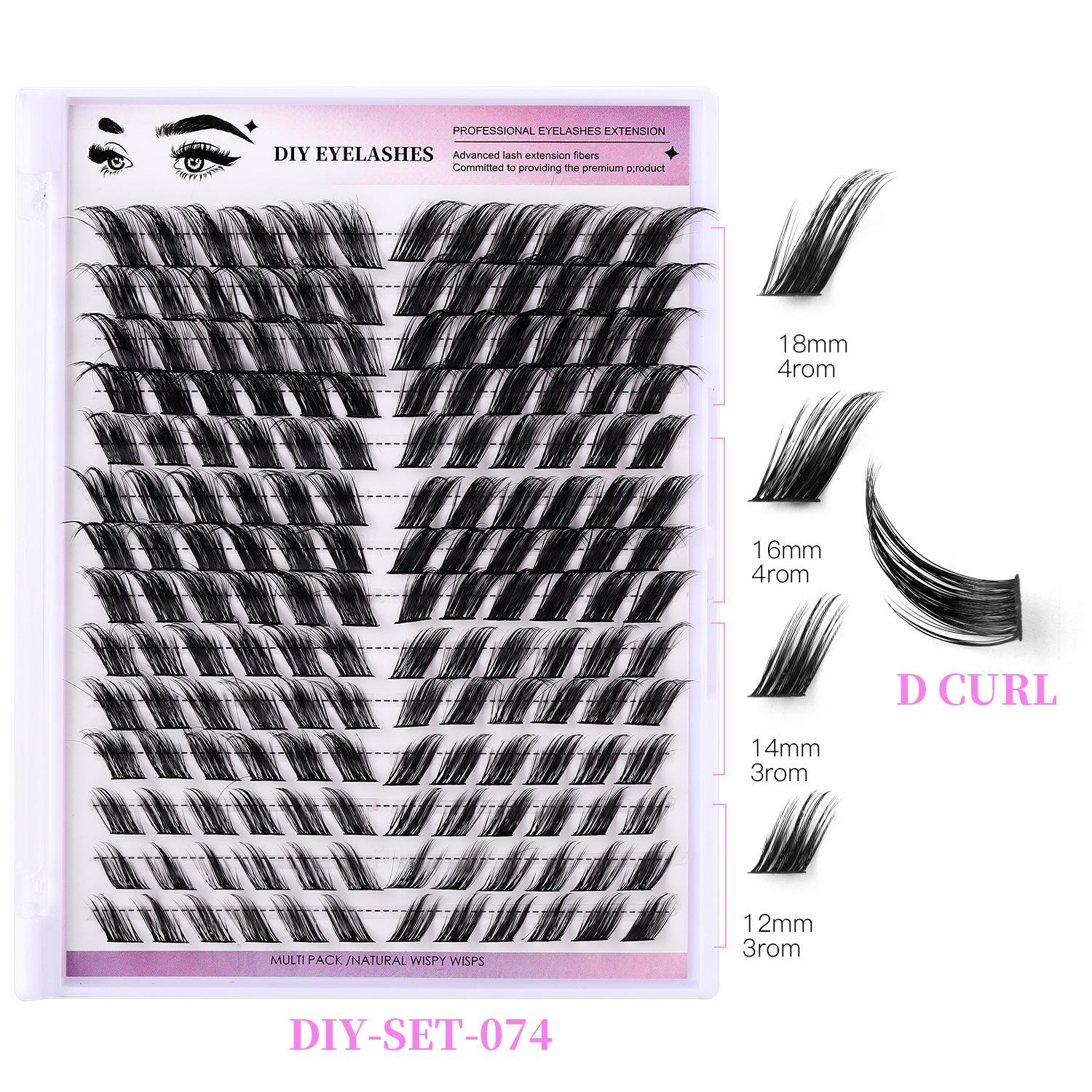 

DIY Segmented Eyelash Set: Natural Grafting 168-Cluster Slanted Lashes