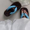 Sponge Cake Thick Bottom Wedge Slippers Women's Summer Wear 2025 New Small Retro Leopard Print Transparent High Heel One-word Drag