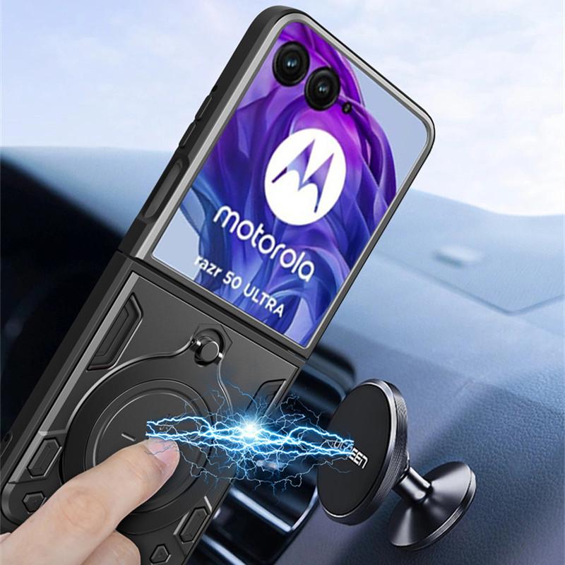 Heavy Duty Protective Cover For Motorola Moto Razr 50 40 Ultra Razr Plus 2024 2023 Case Stand Holder Shockproof Funda Coque Capa