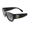 Chanel Classic Double C Logo Irregular Shape Sunglasses Women sunglasses Black CH5507-C622S8