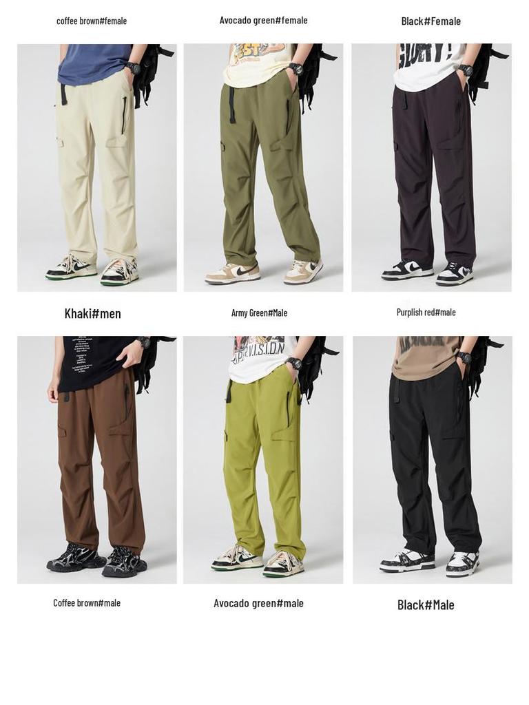 2025 Dámské ležérní voděodolné pracovní kalhoty s více kapsami: Jarní rovné nohavice, Větruodolná bunda pro venkovní sporty