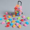Luminous Fruit Turtle Toy Set: Mini Suitcase Resin Figurine for Children's Pretend Play & Decoration