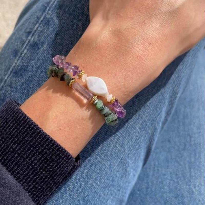 Feeling Spar Mix and Match Armband Natur Süßwasserperlen Armband Reisetrend Matching