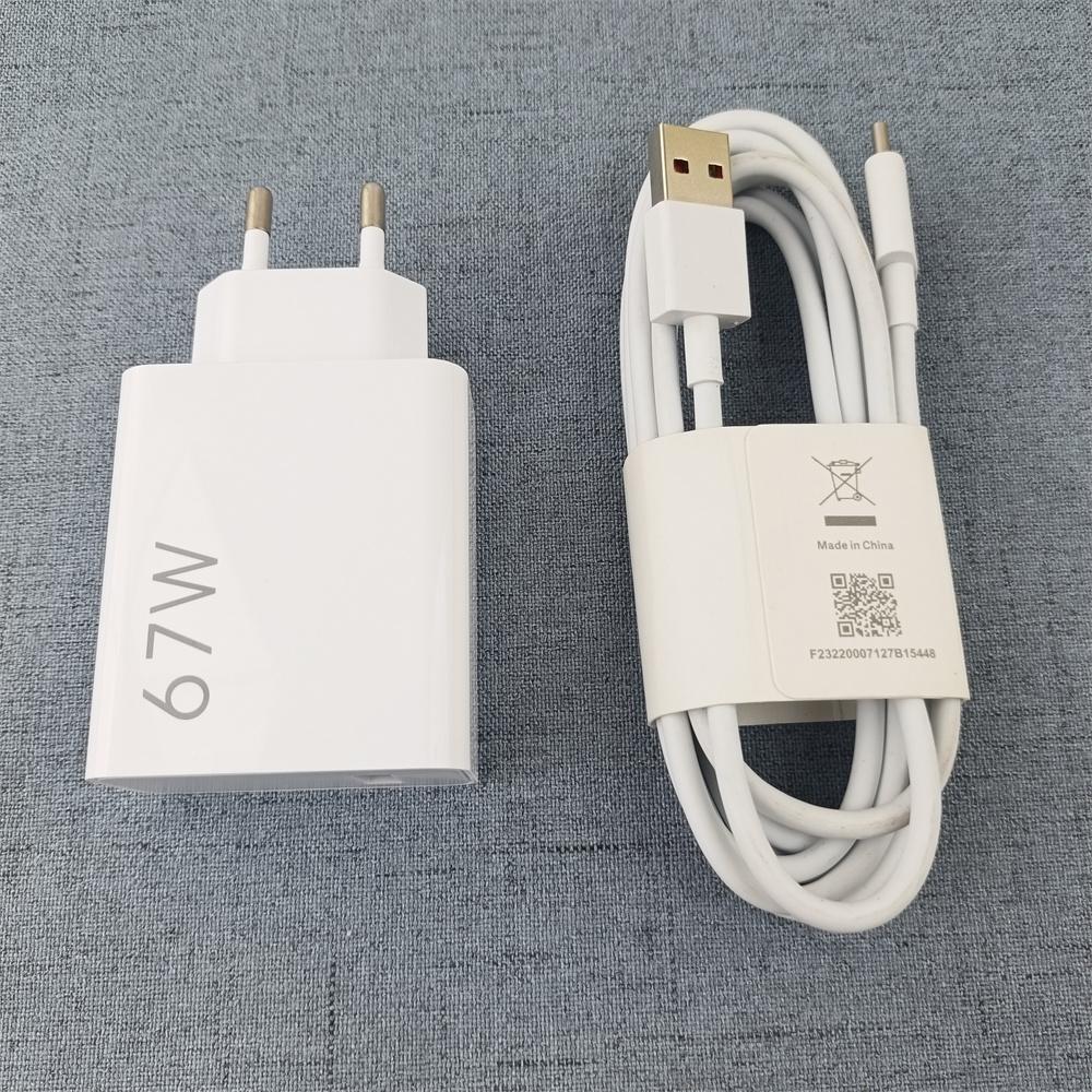 For Xiaomi Charger 67W Turbo Fast Charge EU Hypercharge Adapter 6A 1M/1.5/2 M Type C Cable For Redmi Note 14S 13 Pro Mi 14T 15T