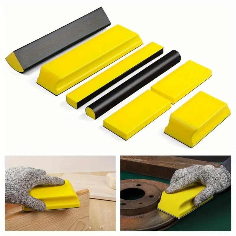 7Pcs DIY Set Foam Flexible PU Sanding Block Hook And Loop Hand Polish Block Disc Hand Sanding Pad For Car Polishing Tool