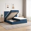 Ottoman Bed with Mattress and LED Blue 180 x 200 cm Fabric