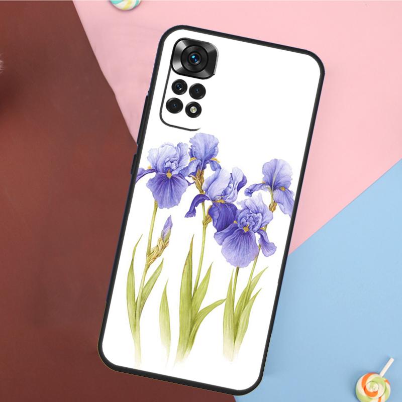 Blue Iris Flower Case For Xiaomi Redmi Note 11 Pro 11S 8 9 12 10 Pro 10S 9S Redmi 9 10 12C 9C 10C Back Cover