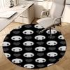 1 Stück Rundteppich mit Totenkopf- und Herzmuster, Hergestellt aus Polyester, Bürostühle, Wohnzimmer oder Schlafzimmer, ein cooler Teppich für das Wohnzimmer.ydt26053