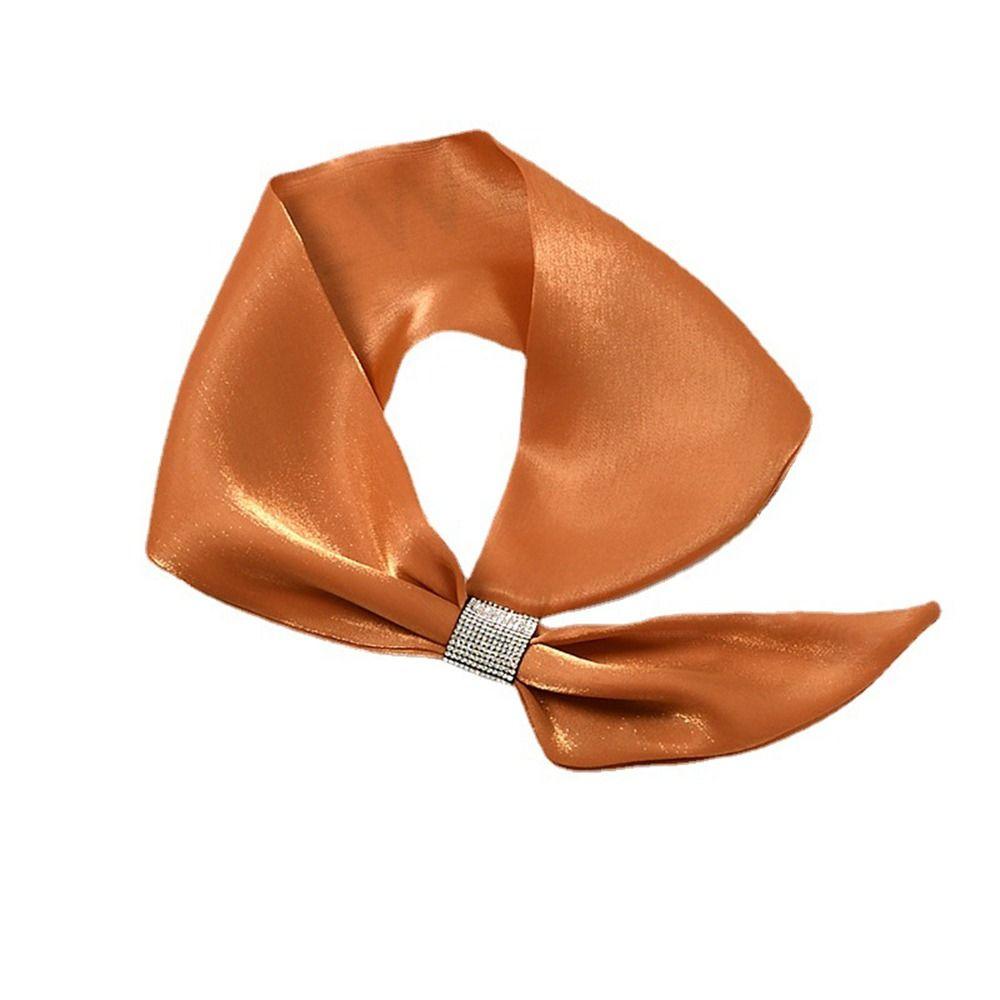 Neck Guard  Wraps Solid Color Silk Scarf Satin False Collar Cross Scarves Cross Neckerchief