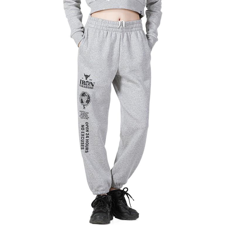 Under Armour Solid Print Cloud Top Casual Long Sports Pants Women pants Gray 1373601-294