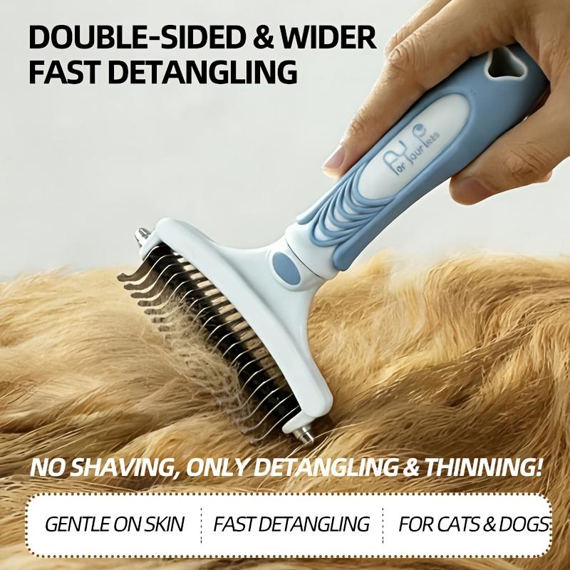 Double Sided Pet Grooming Brush with Stainless Steel Pins and Soft Bristles for Removing Loose Hair and Detangling Fur Suitable for Dogs and Cats