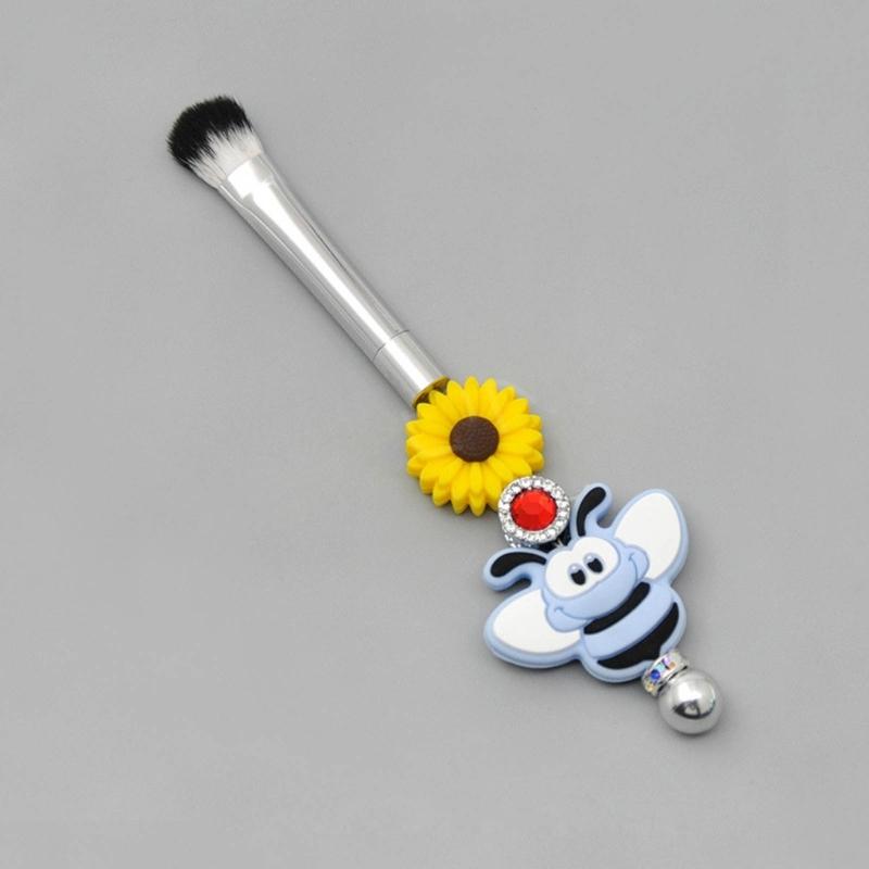 5pcs/set Makeup Brushes Metal Handle Beaded Makeup Brush with Soft Bristles for Makeup DIY Brush Eye Makeup Accessories