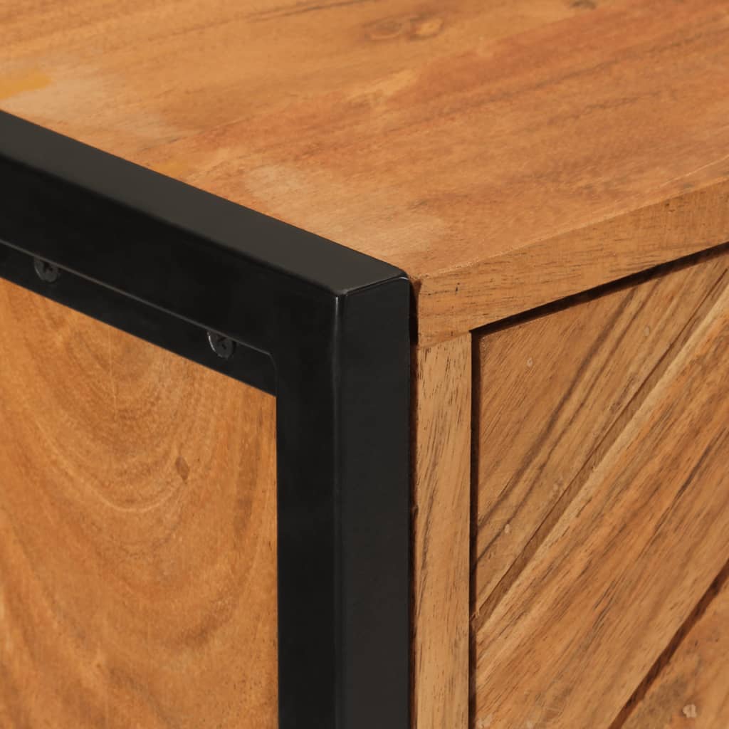Bathroom Cabinet 40 X 30 X 100 Cm Solid Acacia Wood and Iron