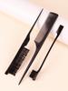 3-piece Comb Set, Thick Plastic Rat Tail Comb, Triple Nylon Brush, Edge Control Brush Special for Real Hair Wigs