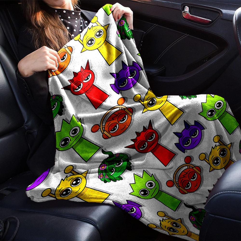 Coperta stampata a tema Sprunki - Perfetta per divano, letto, viaggi e uso all'aperto | Lavabile in lavatrice, accogliente e resistente.