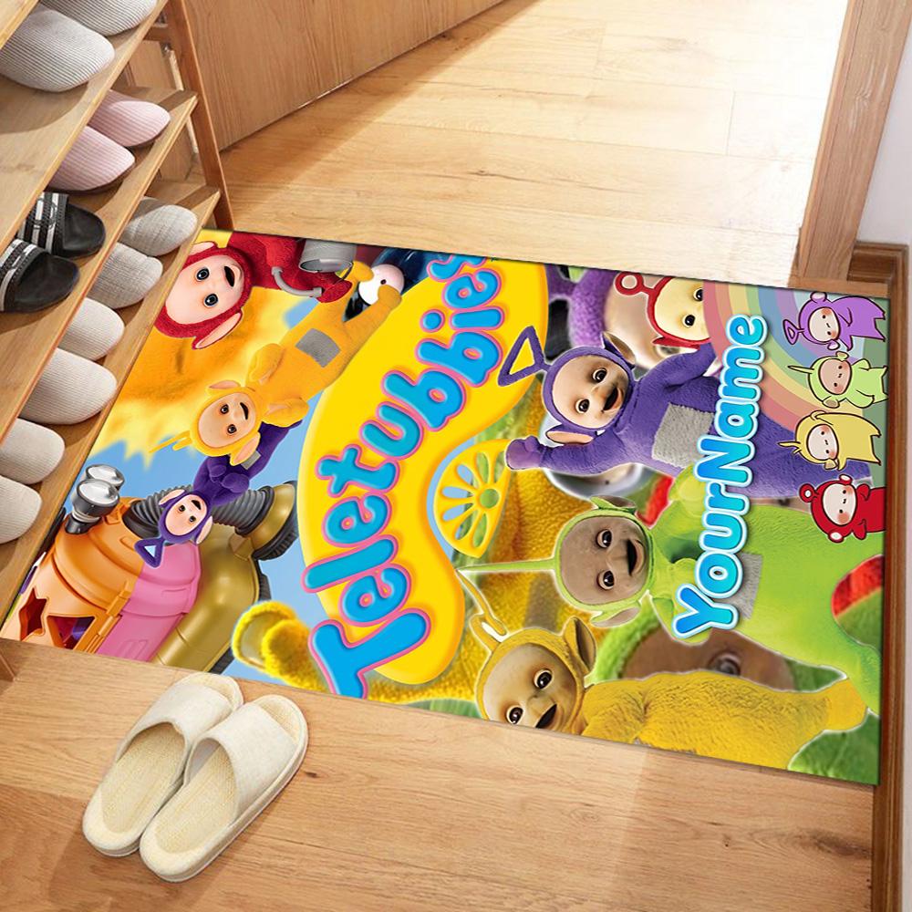 Teletubbies Customizable Name Area Rug Suitable for Bedrooms Playrooms Entryway Foyer Antislip Carpet Decorate Offices