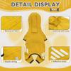 Full Coverage 4-Leg Waterproof Dog Raincoat With Hood British Style PU Pet Outerwear