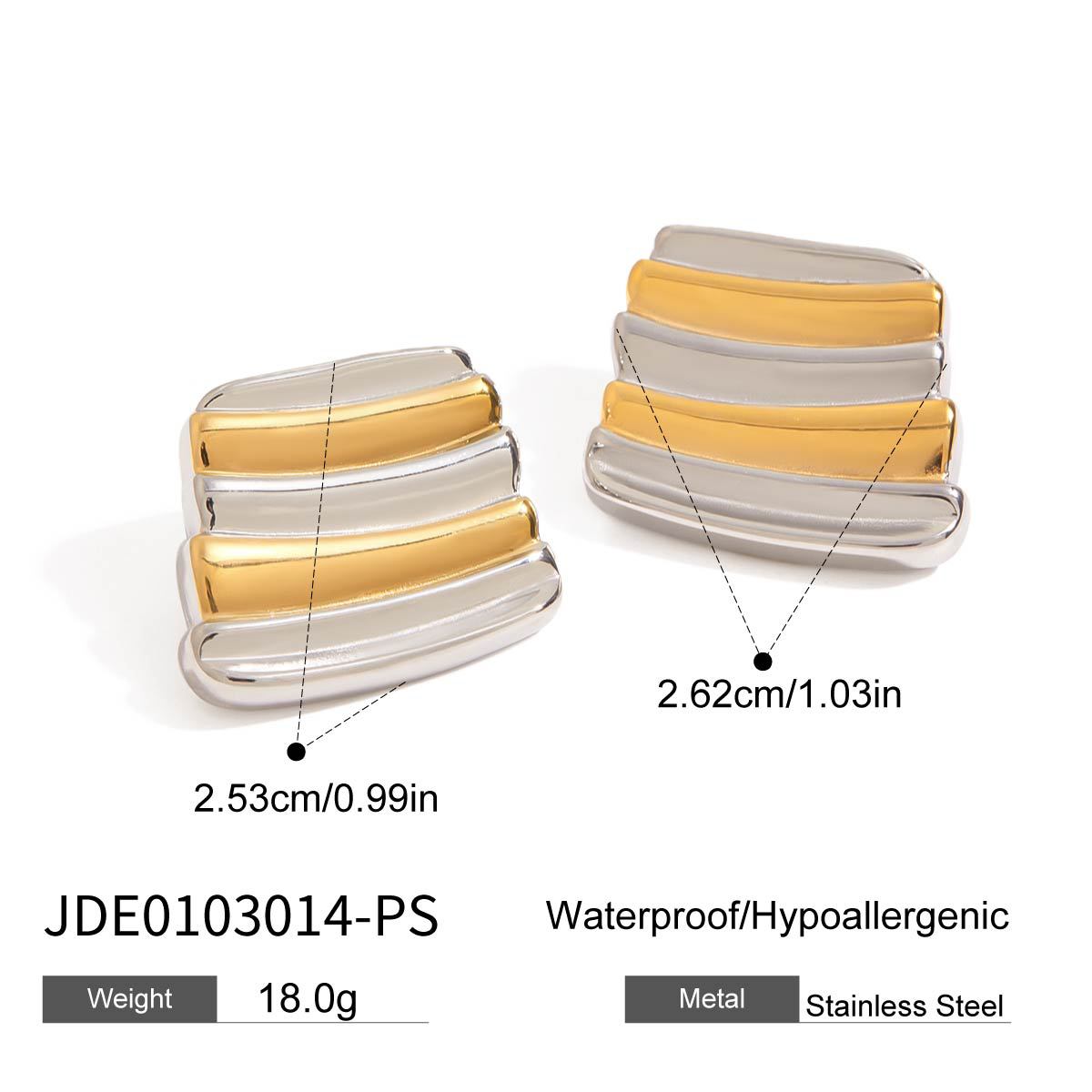 Jiading European and American stainless steel color matching earrings, earrings, earrings, design sense does not fade titanium steel jewelry