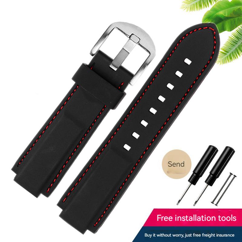 Classic Rubber Watchband for Timex WATCH T2N720 T2N721 TW2T76300 Series Black Waterproof Silicone Sports Strap 24*16mm Men
