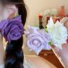Cloth Floral Stud Earrings Solid Color Drop Earrings Retro Rose Flower Earrings  Women