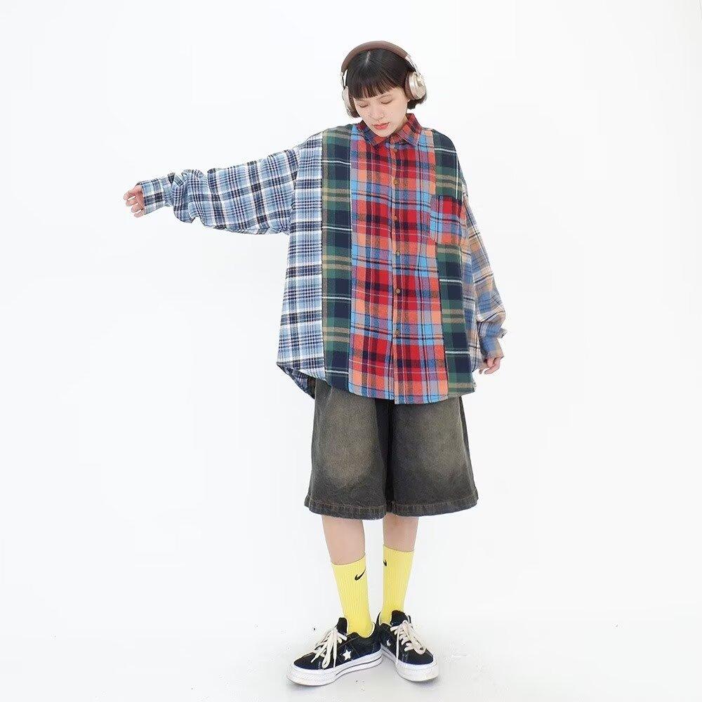 2024 Letter Long Sleeve Shirt Japanese Hong Kong Style Ins Loose Shirt Boys Summer Trendy Versatile Casual Coat