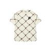 Fila Plaid Print Round Neck Loose Casual Short Sleeve T-Shirt Unisex Tops Antique-White T11U326101B-IV