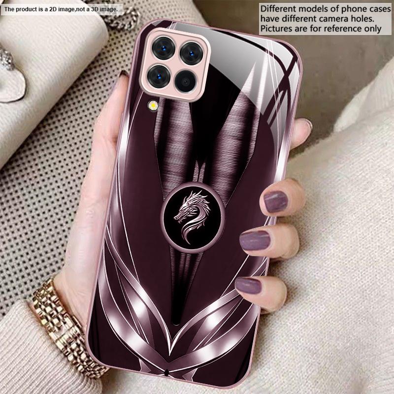 Golden dragon pattern gray For Samsung A01 02 03 Core 04 05 06 10 12 13 14 5G 15 16 M02 12 Note 8 9 10 20 glass Ultra phone case