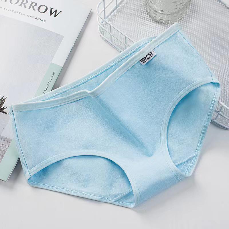 A001 Women's Mid-Low Waist Pure Cotton Breathable Red Triangle Panties