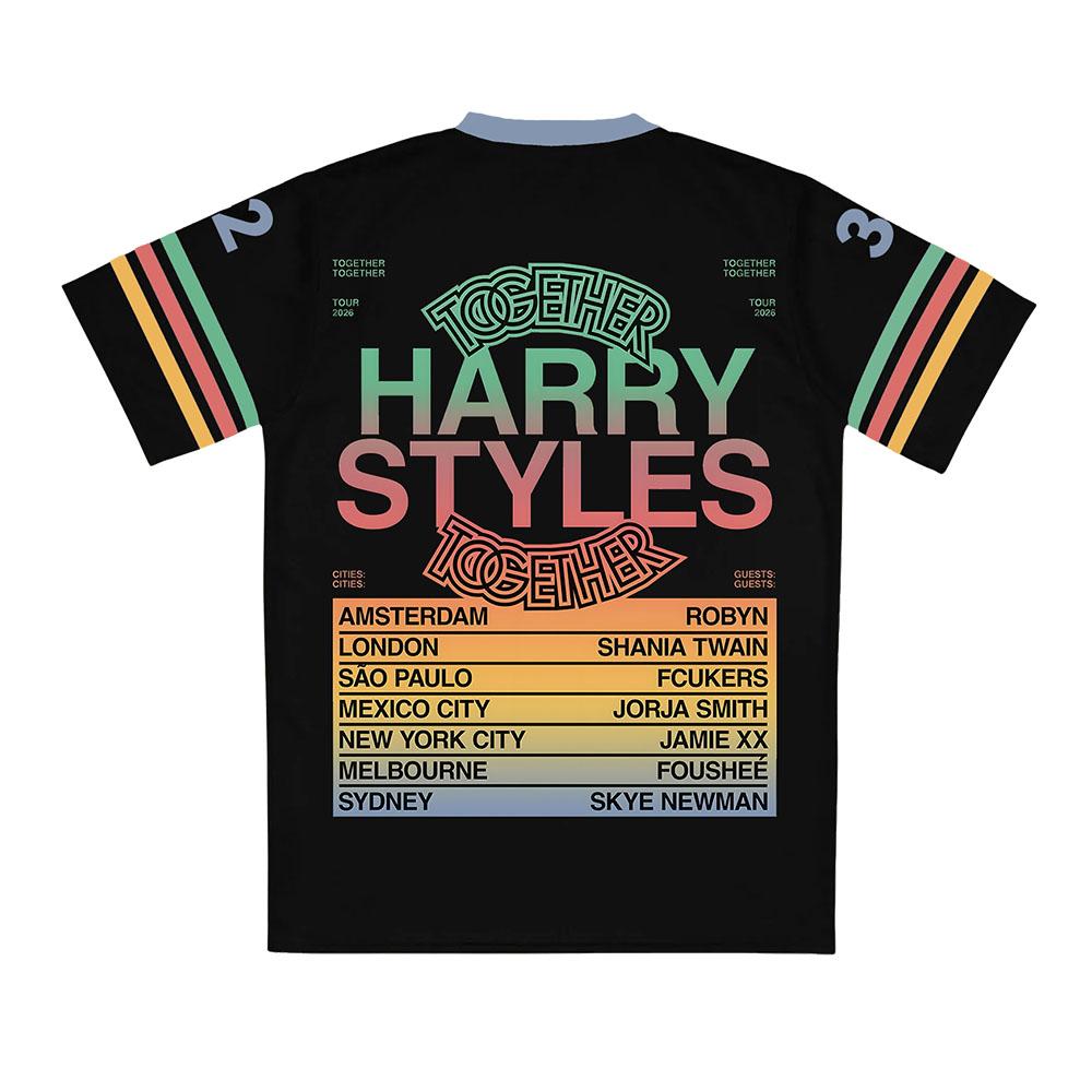 HarryStyles Together, Together Tour 2026 Jersey Kurzarm V-Ausschnitt Herren Damen T-Shirt Lässiges Sommerdesign 3D-Druck